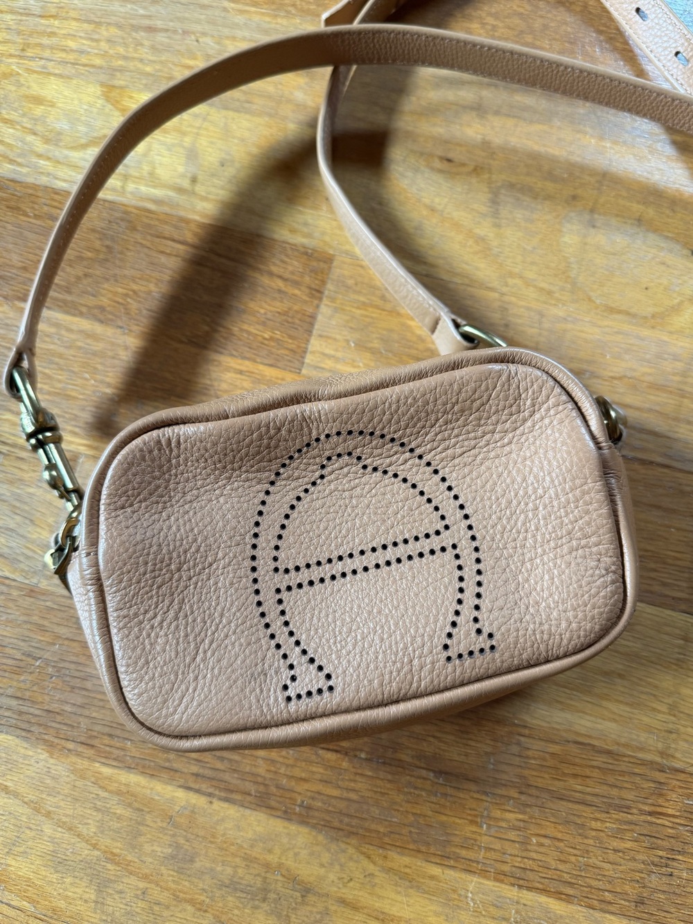 Etienne Aigner Stella mini camera crossbody bag tan